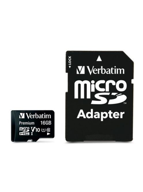 Verbatim 16GB microSDHC Premium Class10 + adapterrel