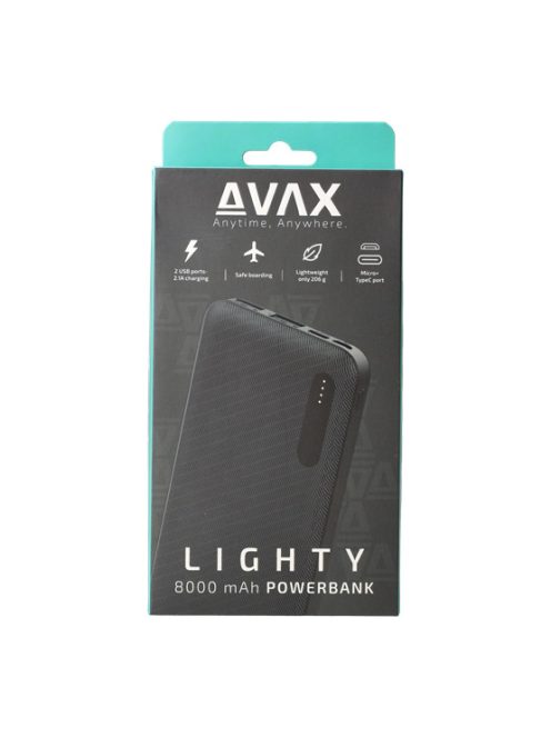 CHG AVAX PB103B LIGHTY Type-C Powerbank 8.000mAh, fekete
