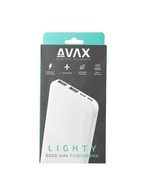 CHG AVAX PB103W LIGHTY Type-C Powerbank 8.000mAh, fehér